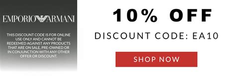 armani watch discount code